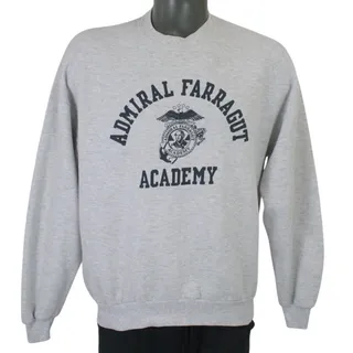 Photo of Vintage Russell Athletic Jerzees Sweatshirt USA XL Gray Admiral Farragut