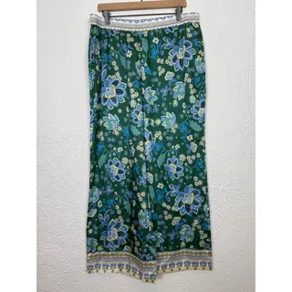 Photo of Maeve Anthropologie Satin Floral Printed Pull-On Pants Size Large NWT