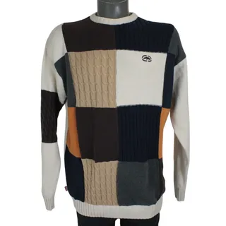 Photo of Vintage Y2K Ecko Unltd Sweater Mens L Colorblock Patchwork Cable Knit Hip Hop
