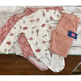 Photo of 3 Carter’s Simple Joys Onesies (18M) & NEW Mon Caramel Soft Pink Pants (2T)