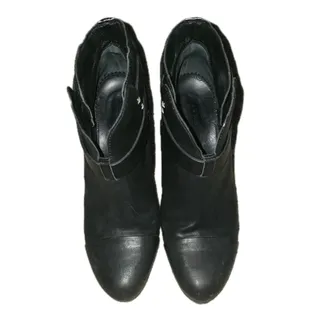 Photo of EUC Rag & Bone Harrow Ankle Booties Black Leather Western Moto Buckle Sz 39