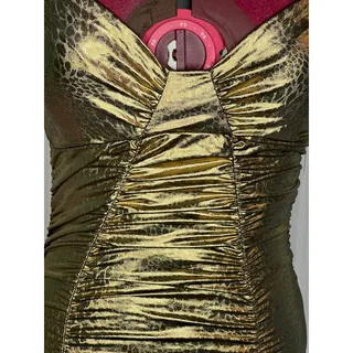 Photo of Y2k slip wiggle dress formal party gold snake print