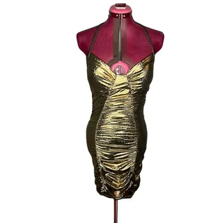 Photo of Y2k slip wiggle dress formal party gold snake print