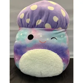 Photo of Squishmallow Unai 16" Cosmic Galaxy Purple Mushroom Plush Kellytoy Fuzzy Tummy