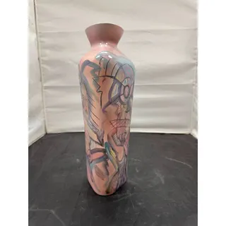 Photo of 1990 Harris-Cies Studio Pottery Vase 15" Rare Signed Nude Figural Art Memphis
