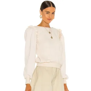 Photo of Revolve TULAROSA Long Sleeve Neda Sweatshirt In Vanilla Cream Size Small 