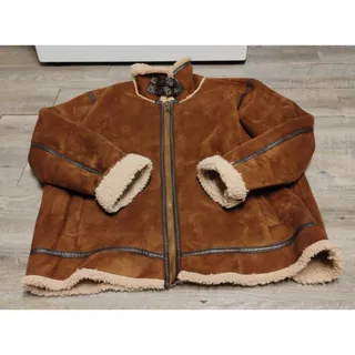 Photo of Black rivet Women's brown Suede Jacket Faux Fur Lined Zip Coat size XXL