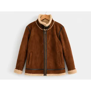 Photo of Black rivet Women's brown Suede Jacket Faux Fur Lined Zip Coat size XXL