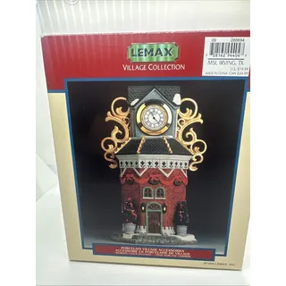 Photo of LEMAX Porcelain Christmas Village Town Clock Tower 1999 Retired Original Box