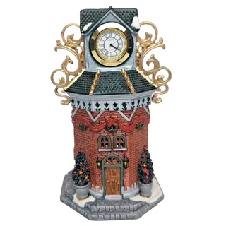 Photo of LEMAX Porcelain Christmas Village Town Clock Tower 1999 Retired Original Box