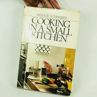 Photo of Arthur Schwartz Cooking in a Small Kitchen Signed Autographed Hardcover with Dust Jacket 1979