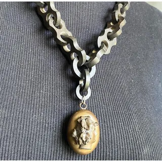 Photo of Victorian Vulcanite Chain & Cameo Locket