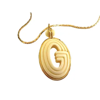 Photo of Givenchy Vintage Resin G Pendant Necklace