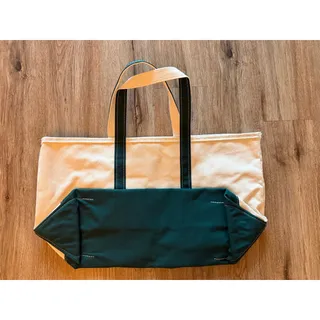 Photo of Vintage L.L. Bean Subaru Outback Edition Canvas Boat and Tote with Green Trim