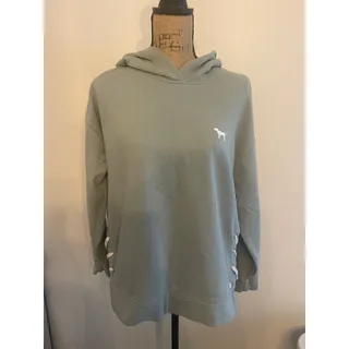 Photo of Pink by Victoria’s Secret Blue Pullover Hoodie with Side Tie Size Small 