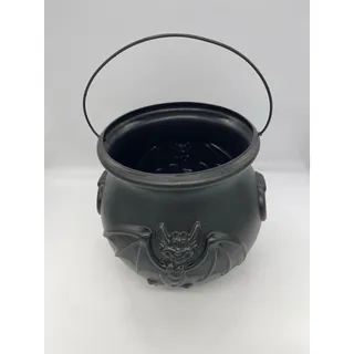 Photo of Vintage Halloween Blow Mold General Foam Plastics Cauldron Bat Candy Pail Bucket