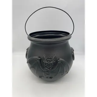Photo of Vintage Halloween Blow Mold General Foam Plastics Cauldron Bat Candy Pail Bucket