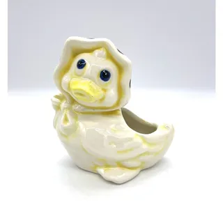 Photo of Vintage Yellow Duck in Polka Dot Bonnet Planter