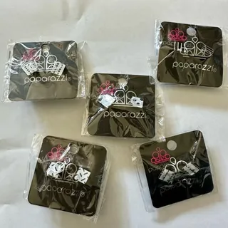 Photo of Paparazzi Black and White Earrings Set Bundle #33
