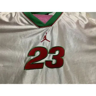 Photo of Vintage Air Jordan 23 Basketball Jersey Mens XXL White Green Red Mesh Y2K Shirt