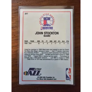 Photo of John Stockton 1989-1990 NBA Hoops #297 West All-Star - Utah Jazz - Fresh Pull