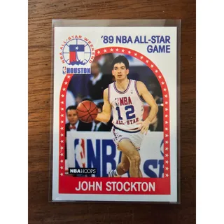 Photo of John Stockton 1989-1990 NBA Hoops #297 West All-Star - Utah Jazz - Fresh Pull