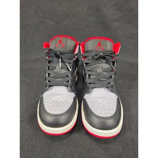 Photo of Nike Air Jordan 1 Mid Bred Shadow Big Kids Size 6.5Y Black Grey Red