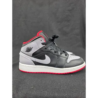 Photo of Nike Air Jordan 1 Mid Bred Shadow Big Kids Size 6.5Y Black Grey Red