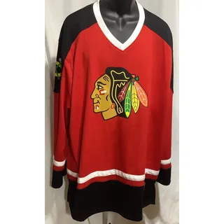 Photo of Chicago Blackhawks NHL Hockey Jersey Mens 2XL Red White Black Indian Head Crest