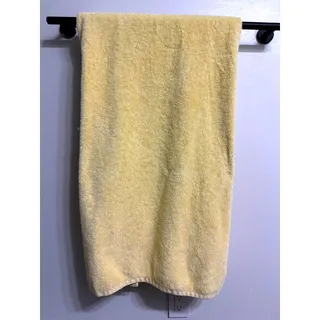Photo of Garnet Hill Bath Towel Oversize Yellow Egyptian Cotton Plush Luxury 66 x 34 Inch