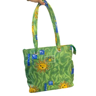 Photo of Green Celestial Sun Puerto Vallarta Zip Tote Bag Whimsigoth Y2K Style 15"