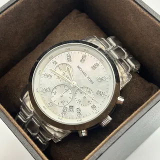 Photo of Michael Kors MK5235 Mother Pearl Dial Chronograph Watch Working in a Box