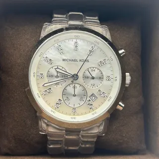 Photo of Michael Kors MK5235 Mother Pearl Dial Chronograph Watch Working in a Box