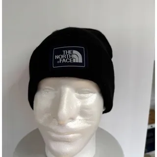Photo of The North Face Logo Box Cuffed Beanie Black Knit Winter Ski Snowboard Hat Unisex