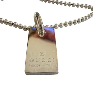 Photo of Gucci Silver Bar Logo Ball Chain Bracelet