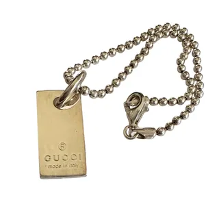 Photo of Gucci Silver Bar Logo Ball Chain Bracelet