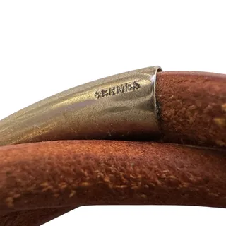 Photo of Hermes Brown Leather Tornado Bracelet
