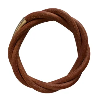 Photo of Hermes Brown Leather Tornado Bracelet