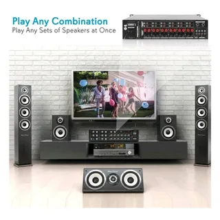 Photo of Pyle PT12050CH 12-Channel Bluetooth Mixing Power Amplifier USB SD Powers On