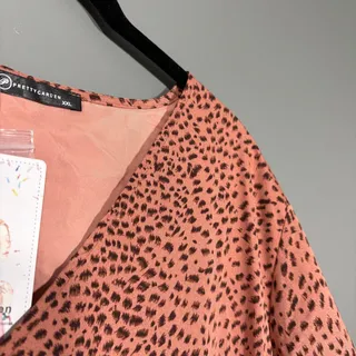 Photo of Pretty Garden NWT Pink Animal Print Tiered Maxi Dress - XXL - Women's Plus Size