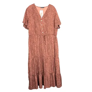 Photo of Pretty Garden NWT Pink Animal Print Tiered Maxi Dress - XXL - Women's Plus Size