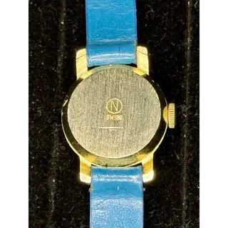 Photo of Navarre 17 Jewels Swiss Gold Tone Blue Band Watch