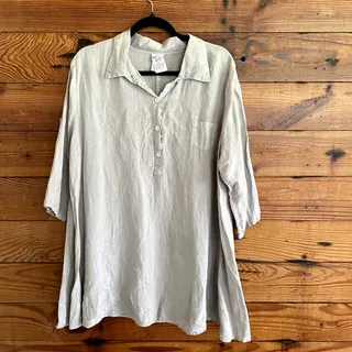 Photo of Match Point USA Silver 100% Linen Tunic Dress - size Small