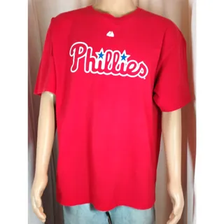 Photo of Phillies Shane Victorino #8 MLB Graphic T Shirt Mens 2XL Red Baseball Majestic