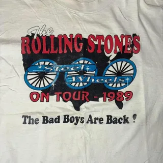 Photo of Vintage 1989 Rolling Stones Steel Wheels Tour T-Shirt L USA