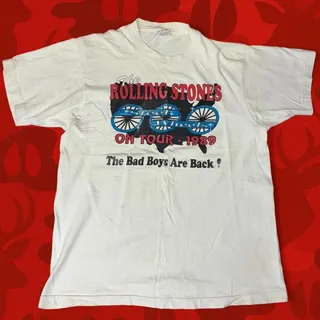 Photo of Vintage 1989 Rolling Stones Steel Wheels Tour T-Shirt L USA