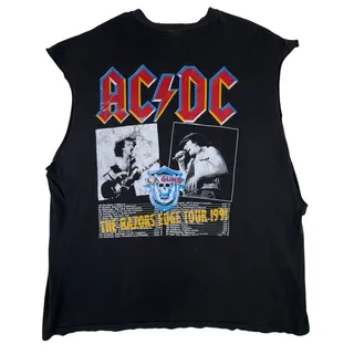 Photo of Vintage 1991 AC/DC Razors Edge Tour Shirt XXL LA Guns Double Sided Cutoff