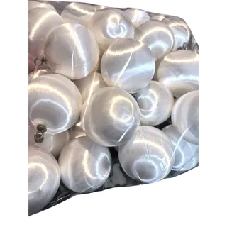 Photo of Vintage Wrapped Silk Thread Christmas Ornaments Bulbs - Red & White Lot of 80