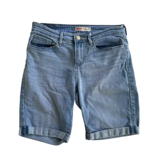 Photo of Levi's Strauss Women's Light Blue Mid Rise Bermuda Shorts Size 6