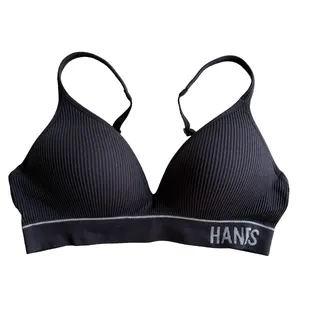 Photo of Hanes Women’s Medium Seamless Rib Contour Wireless Bralette Black